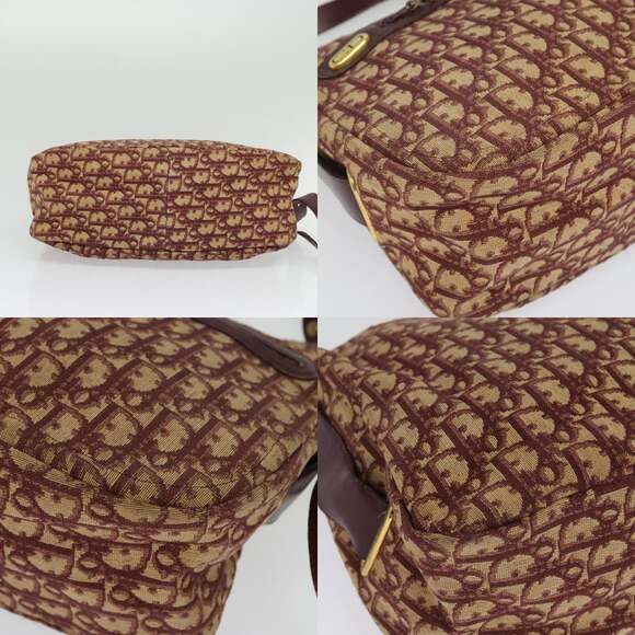 DIOR Trotter Canvas Shoulder Bag Red Gold - Picture 10 of 12